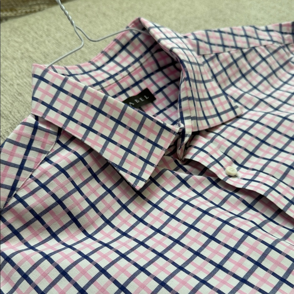 J. Crew Pink and Navy Plaid Casual Shirt